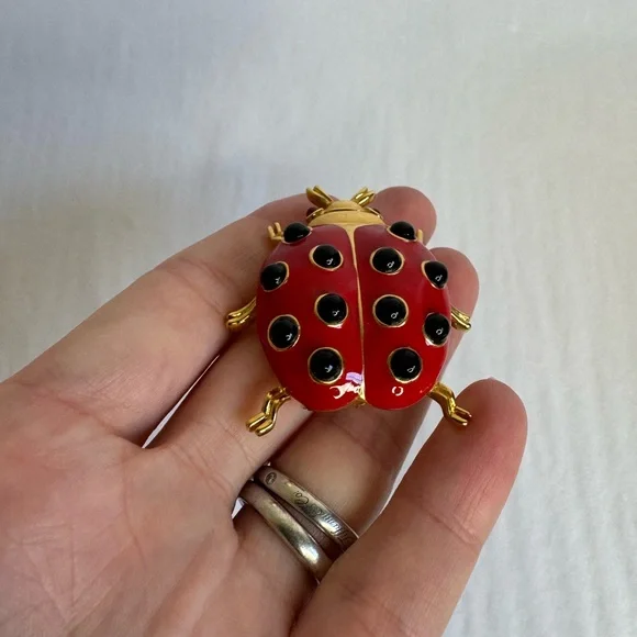Crown Trifari Ladybug Brooch